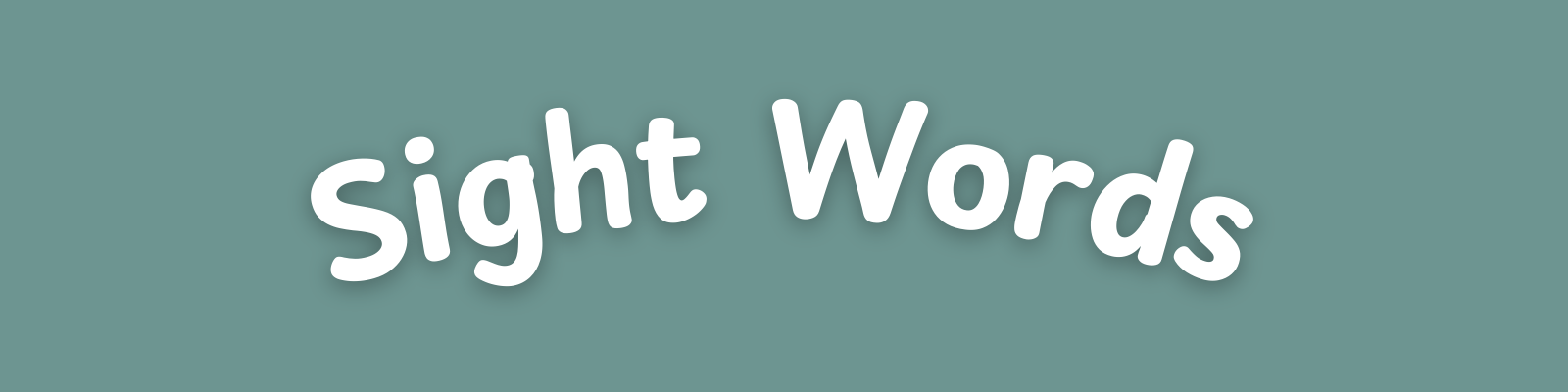 Sight Words Header